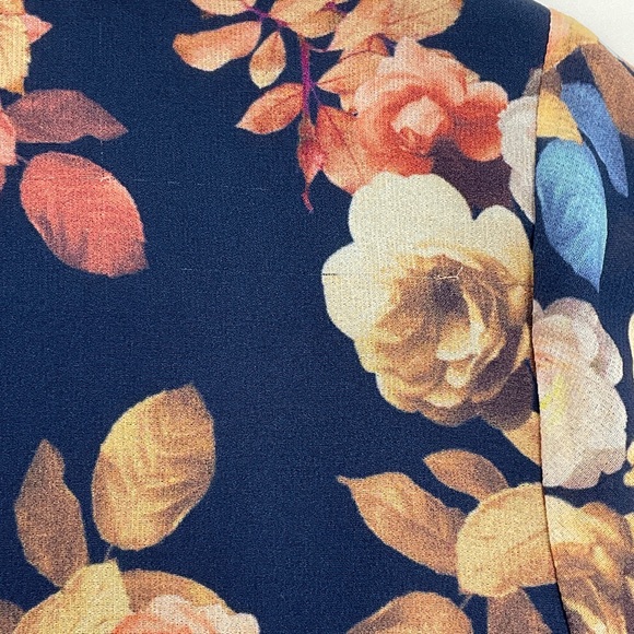 J. Crew NWOT 100% Silk Antique Floral Print Blue Short Sleeve Sheath Dress 4 - Picture 15 of 16